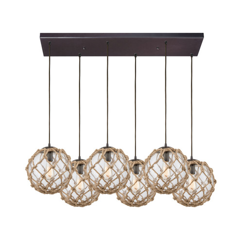 Coastal Inlet Six Light Pendant in Oil Rubbed Bronze (45|107156RC)