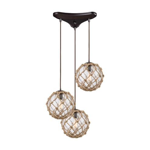 Coastal Inlet Three Light Pendant in Oil Rubbed Bronze (45|107153)