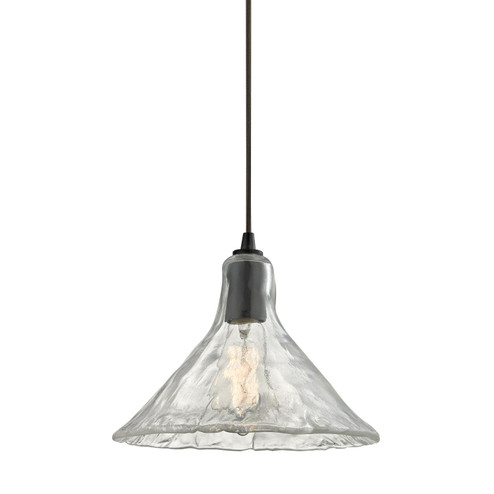 Hand Formed Glass One Light Mini Pendant in Oil Rubbed Bronze (45|104351)