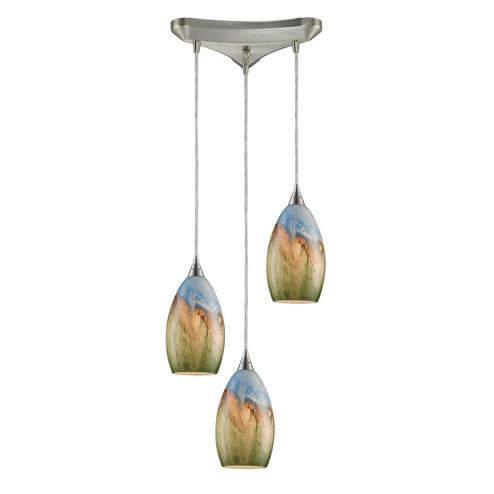 Geologic Three Light Pendant in Satin Nickel (45|100773)