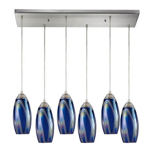 Iridescence Six Light Pendant in Satin Nickel (45|100766RCSBI)