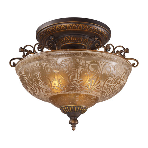 Restoration Three Light Semi Flush Mount in Golden Bronze (45|08099AGB)