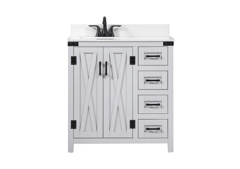 Grant Single Bathroom Vanity in grey (173|VF90232GRBS)