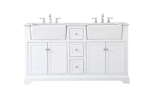Franklin Double Bathroom Vanity in white (173|VF60260DWH)