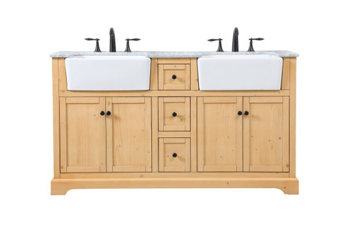 Franklin Double Bathroom Vanity in natural wood (173|VF60260DNW)