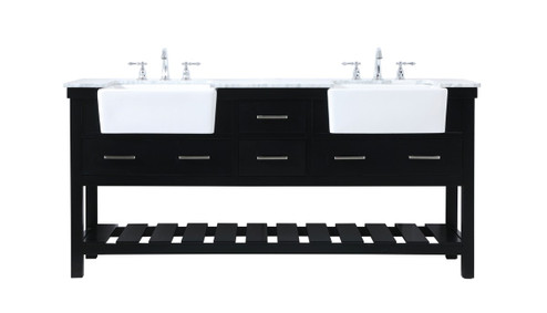 Clement Double Bathroom Vanity in black (173|VF60172DBK)