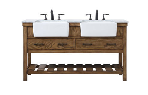 Clement Double Bathroom Vanity in Driftwood (173|VF60160DDW)