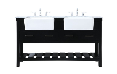 Clement Double Bathroom Vanity in black (173|VF60160DBK)
