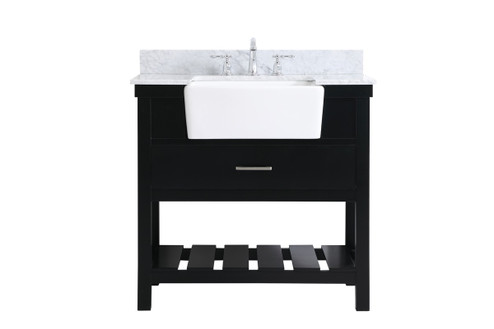 Clement Single Bathroom Vanity in black (173|VF60136BKBS)