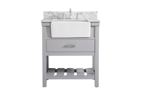 Clement Single Bathroom Vanity in grey (173|VF60130GRBS)