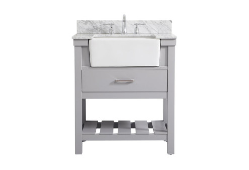 Clement Single Bathroom Vanity in Grey (173|VF60130GRBS)