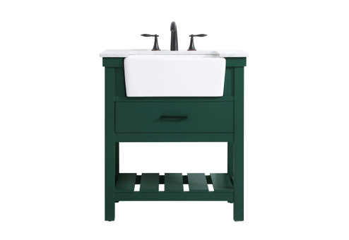 Clement Single Bathroom Vanity in Green (173|VF60130GN)