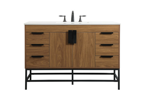 Eugene Single Bathroom Vanity in walnut brown (173|VF488W48WB)