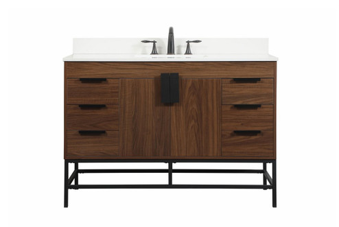 Eugene Single Bathroom Vanity in Walnut (173|VF488W48MWTBS)