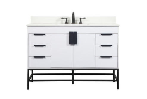 Eugene Single Bathroom Vanity in white (173|VF488W48MWHBS)