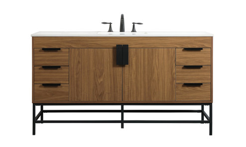Eugene Single Bathroom Vanity in walnut brown (173|VF48860WB)