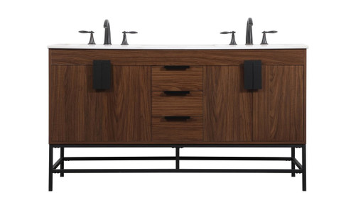 Eugene Double Bathroom Vanity in Walnut (173|VF48860DMWT)