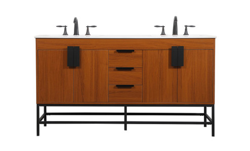 Eugene Double Bathroom Vanity in Teak (173|VF48860DMTK)