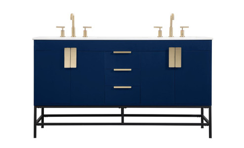 Eugene Double Bathroom Vanity in Blue (173|VF48860DMBL)