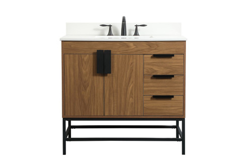 Eugene Single Bathroom Vanity in Walnut Brown (173|VF48836WBBS)