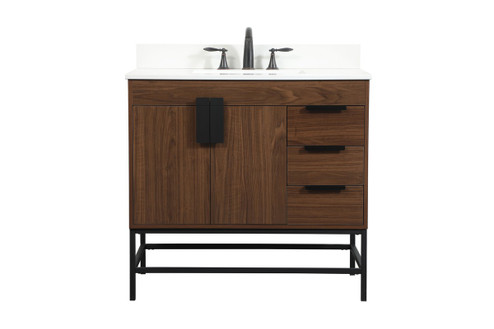 Eugene Single Bathroom Vanity in Walnut (173|VF48836MWTBS)