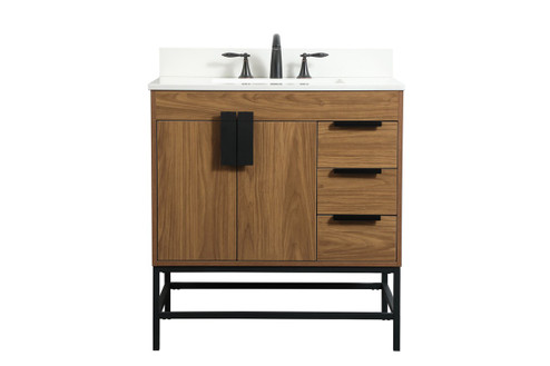 Eugene Single Bathroom Vanity in walnut brown (173|VF48832WBBS)