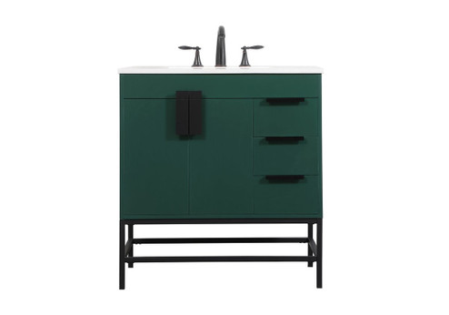 Eugene Single Bathroom Vanity in Green (173|VF48832MGN)