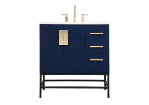 Eugene Single Bathroom Vanity in Blue (173|VF48832MBL)