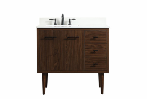 Cyrus Single Bathroom Vanity in Walnut (173|VF48036MWTBS)