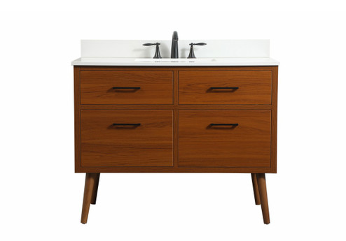 Boise Single Bathroom Vanity in teak (173|VF41042MTKBS)