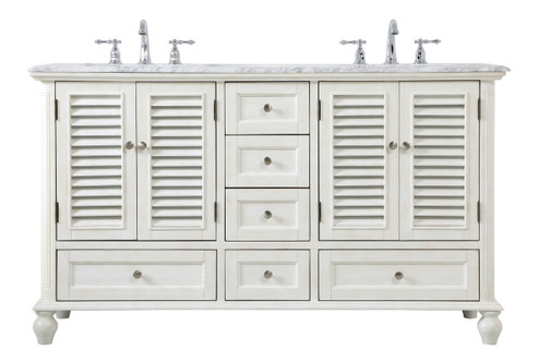 Rhodes Double Bathroom Vanity in antique white (173|VF30560DAW)