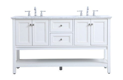 Metropolis Double Sink Bathroom Vanity Set in White (173|VF27060WH)