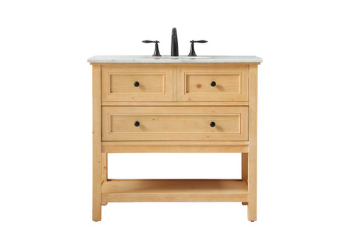 Metropolis Single Bathroom Vanity in natural wood (173|VF27036NW)