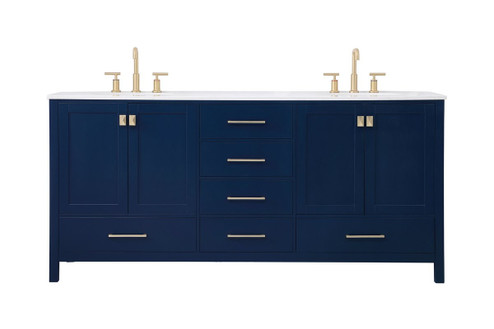 Irene Double Bathroom Vanity in Blue (173|VF18872DBL)