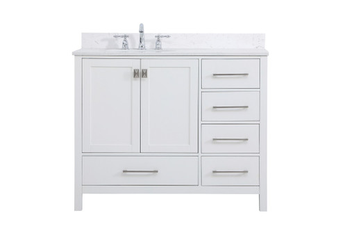 Irene Bathroom Vanity Set in White (173|VF18842WHBS)