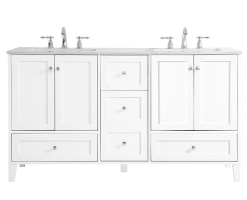 sommerville Double Bathroom Vanity in White (173|VF18060DWH)