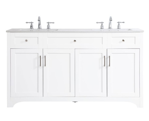 moore Double Bathroom Vanity in White (173|VF17060DWH)