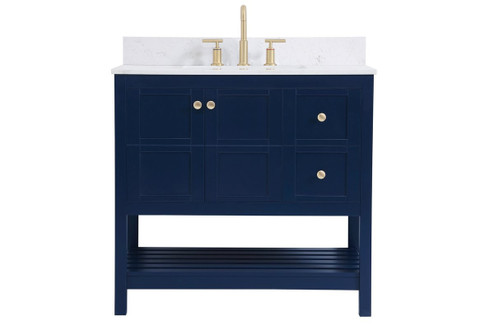 Theo Bathroom Vanity Set in Blue (173|VF16436BLBS)