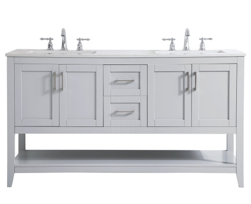 aubrey Double Bathroom Vanity in Grey (173|VF16060DGR)