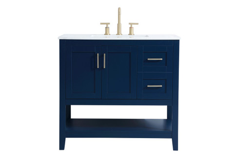 Aubrey Single Bathroom Vanity in Blue (173|VF16036BL)