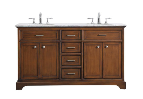 Americana Double Bathroom Vanity Set in Teak (173|VF15060DTK)