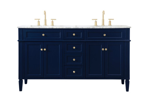 Park Avenue Double Bathroom Vanity in blue (173|VF12560DBL)