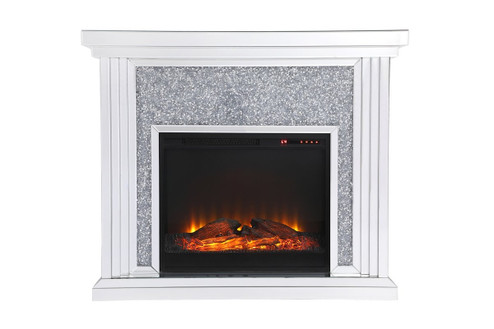 Modern Mantle With Fireplace in Clear (173|MF9902F1)