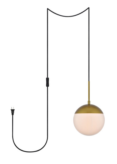 Eclipse One Light Plug in Pendant in Brass and Frosted White (173|LDPG6030BR)