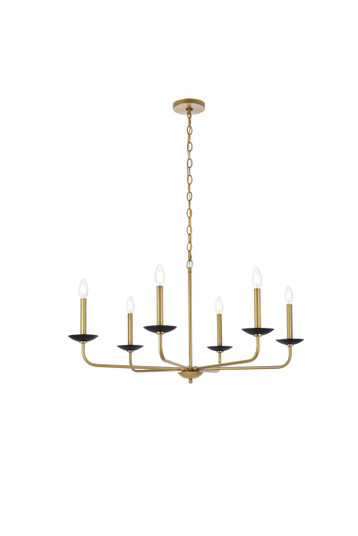 Cohen Six Light Pendant in black and brass (173|LD812D36BRK)