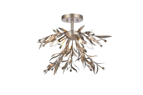 Priscilla Four Light Flush Mount in Silver Leaf (173|LD810F19SL)