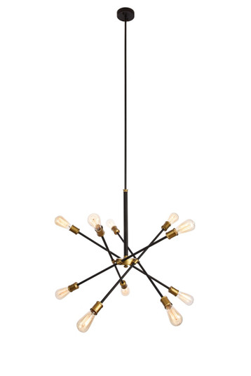 Axel Ten Light Chandelier in Black and Brass (173|LD8003D28BK)