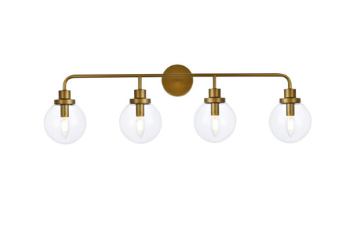 Hanson Four Light Bath in Brass and Clear Shade (173|LD7037W38BR)