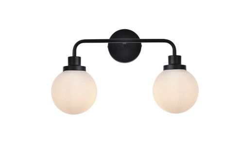 Hanson Two Light Bath in Black and Frosted Shade (173|LD7032W19BK)