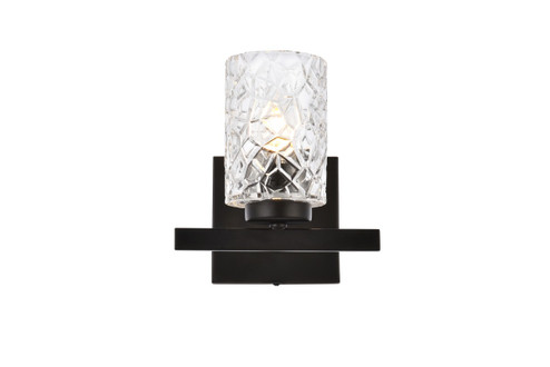 Cassie One Light Bath in Black and Clear Shade (173|LD7025W7BK)